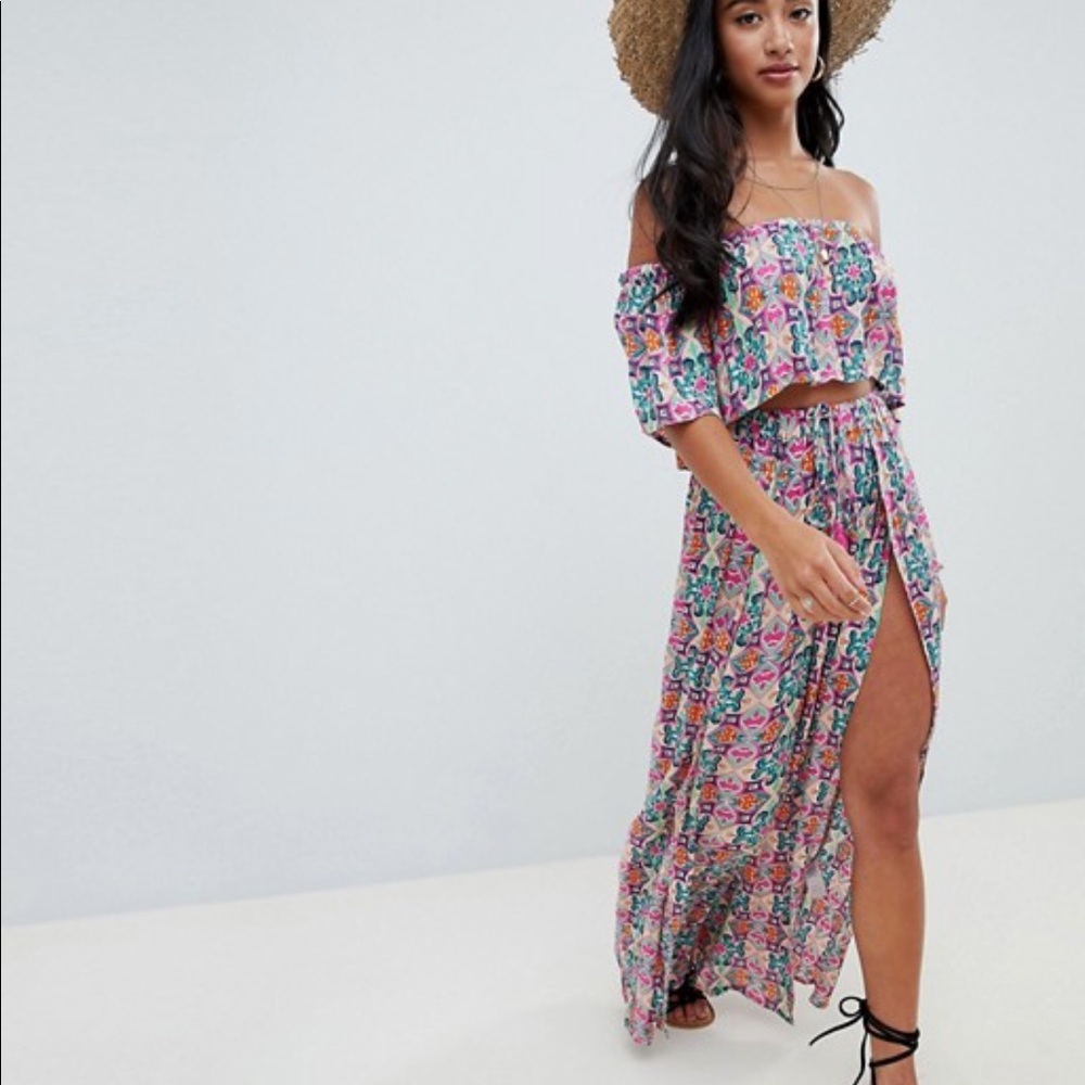 ASOS two piece mosaic tile beach maxi